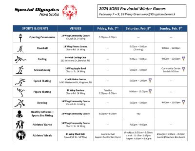 Provincial Winter Games 2025 - Special Olympics Nova Scotia